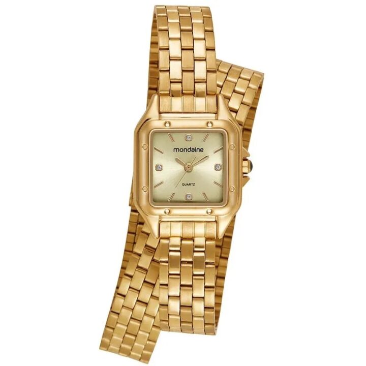 Relógio Mondaine Feminino Champagne Index
