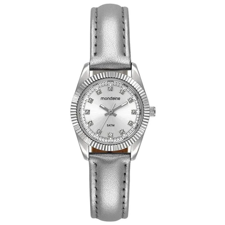 Relógio Mondaine Feminino Cristais Prata