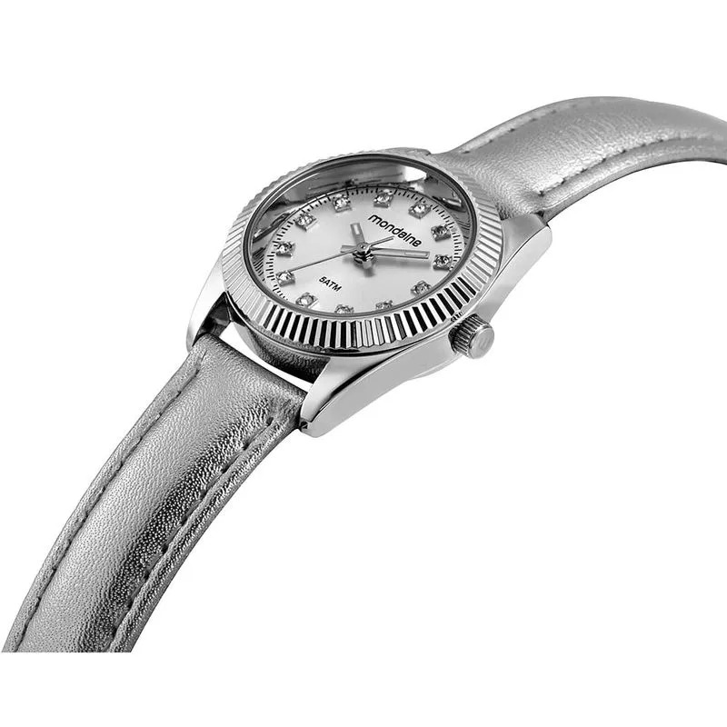 32960L0MVNH6 Relógio Mondaine Feminino Cristais Prata