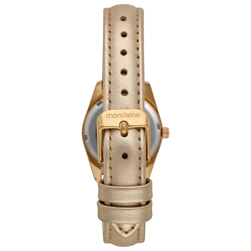 32960LPMVDH5 Relógio Mondaine Feminino Dourado Cristais