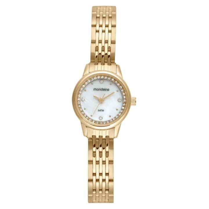 Relógio Mondaine Feminino Dourado Madrepérola