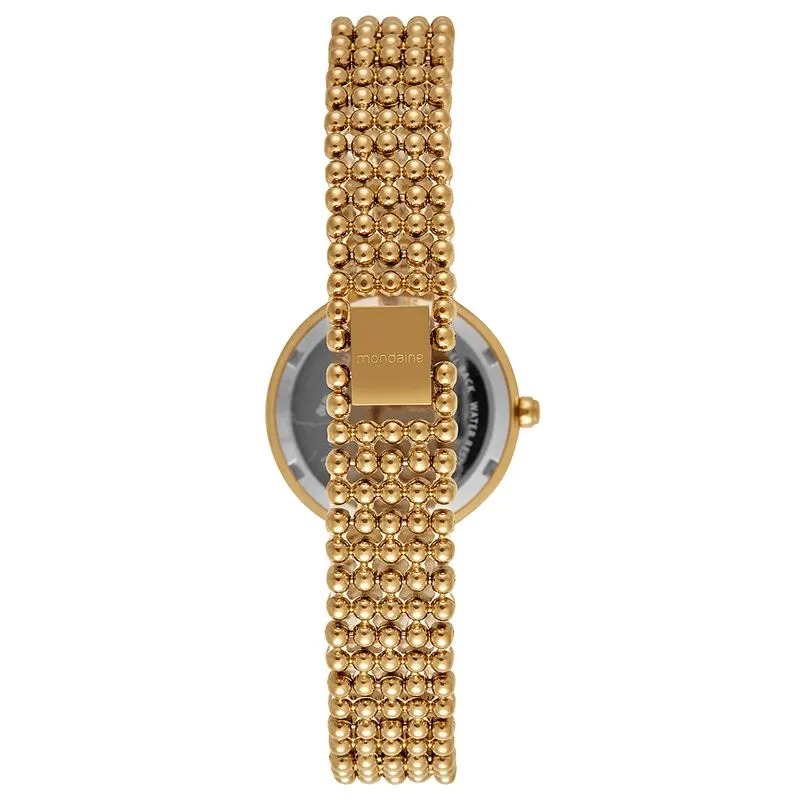 Relógio Mondaine Feminino Dourado Caixa Cristais