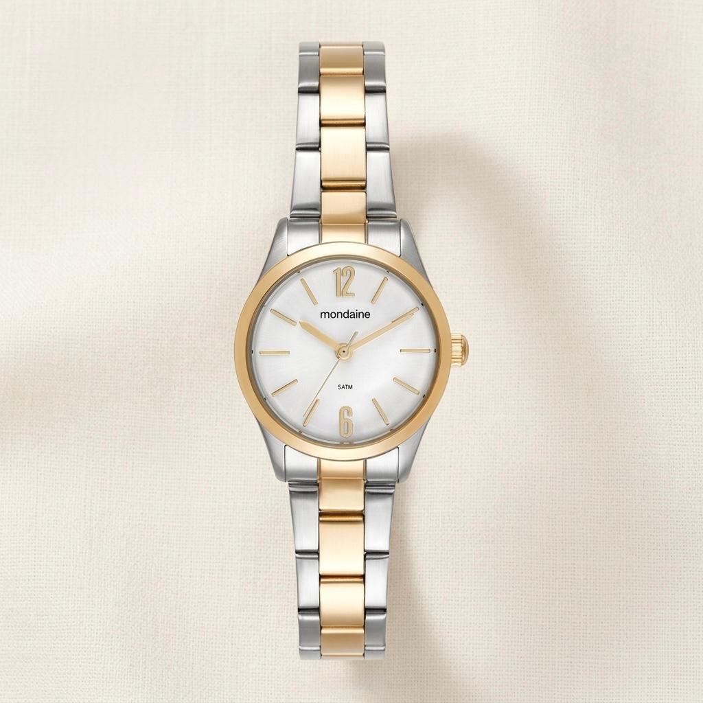 Relógio Mondaine Feminino Bicolor