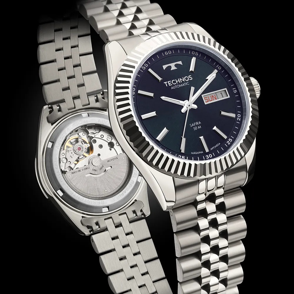 Relógio Technos Masculino Automático Riviera Prata