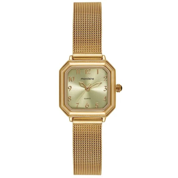 Relógio Mondaine Feminino Clássico Dourado Elegante
