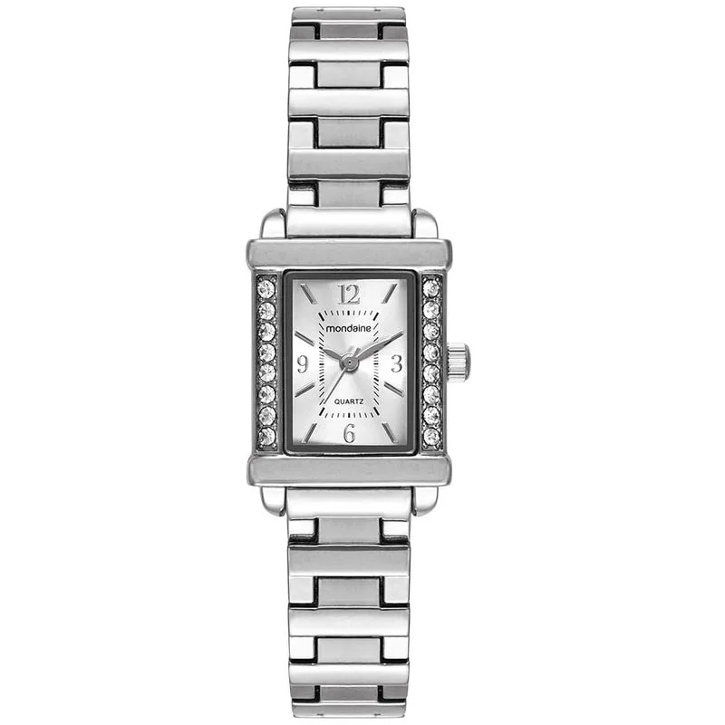 32989L0MVNM2 Relógio Mondaine Feminino Prata Quadrado Metal Index