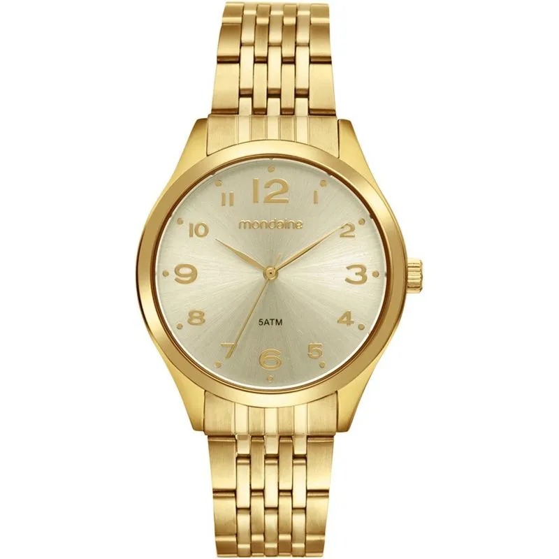 99863LPMVDE1 Relógio Mondaine Feminino Dourado