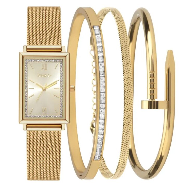 EU2035ZCH/K4D Kit Relógio Euro Feminino Dourado