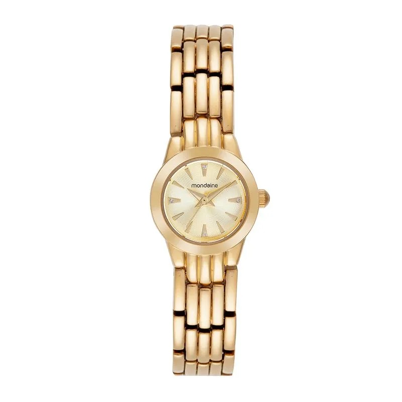 83518LPMVDM1 Relógio Mondaine Feminino Dourado com Cristais