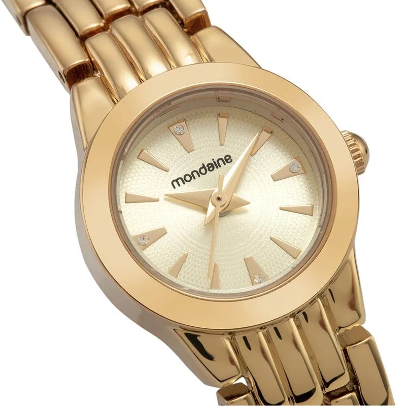83518LPMVDM1 Relógio Mondaine Feminino Dourado com Cristais