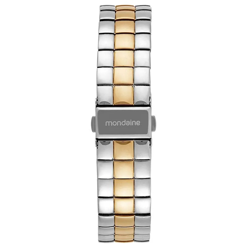 32981LPMVBM3 Relógio Mondaine Feminino Quadrado Bicolor