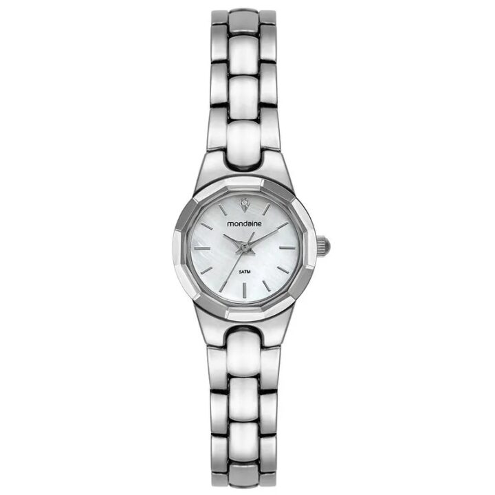 Relógio Mondaine Feminino Prata Madrepérola