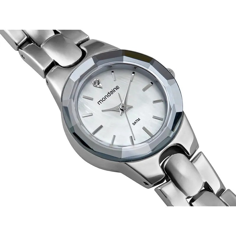 32917L0MVNM2 Relógio Mondaine Feminino Prata Madrepérola