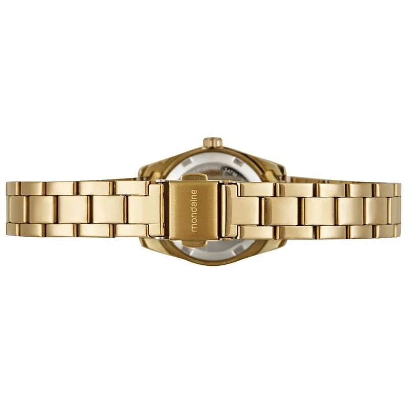 99805LPMVDE1 Relógio Mondaine Feminino Analógico Dourado Pedras
