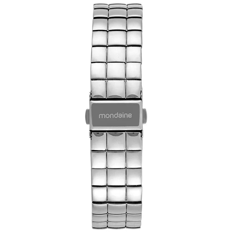 32981L0MVNM2 Relógio Mondaine Feminino Prata Metal Quadrado Index e Números
