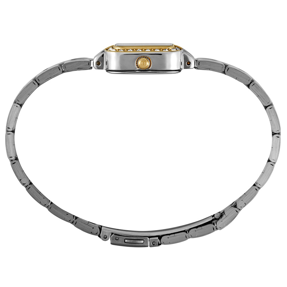 99781LPMVBE2 Relógio Mondaine Feminino Quadrado Bicolor Madrepérola Cristais