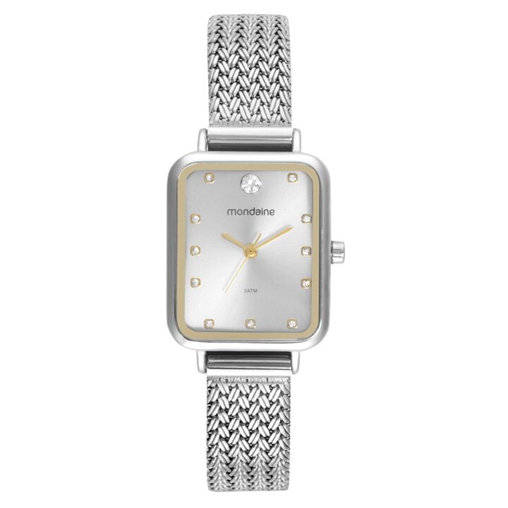 32744L0MVNE2 Relógio Mondaine Feminino Prata Cristais