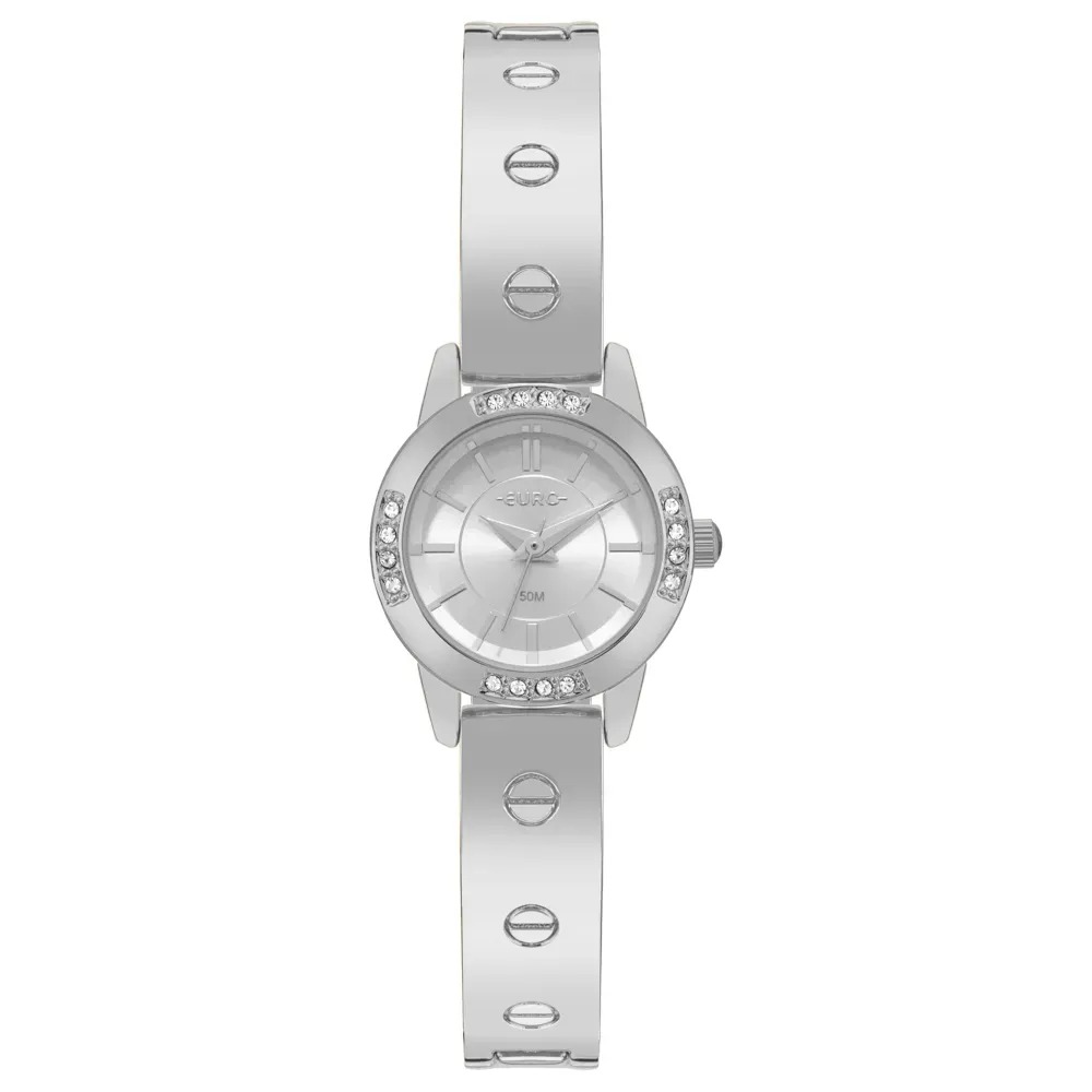 Relógio Euro Feminino Bangle Lux Prata