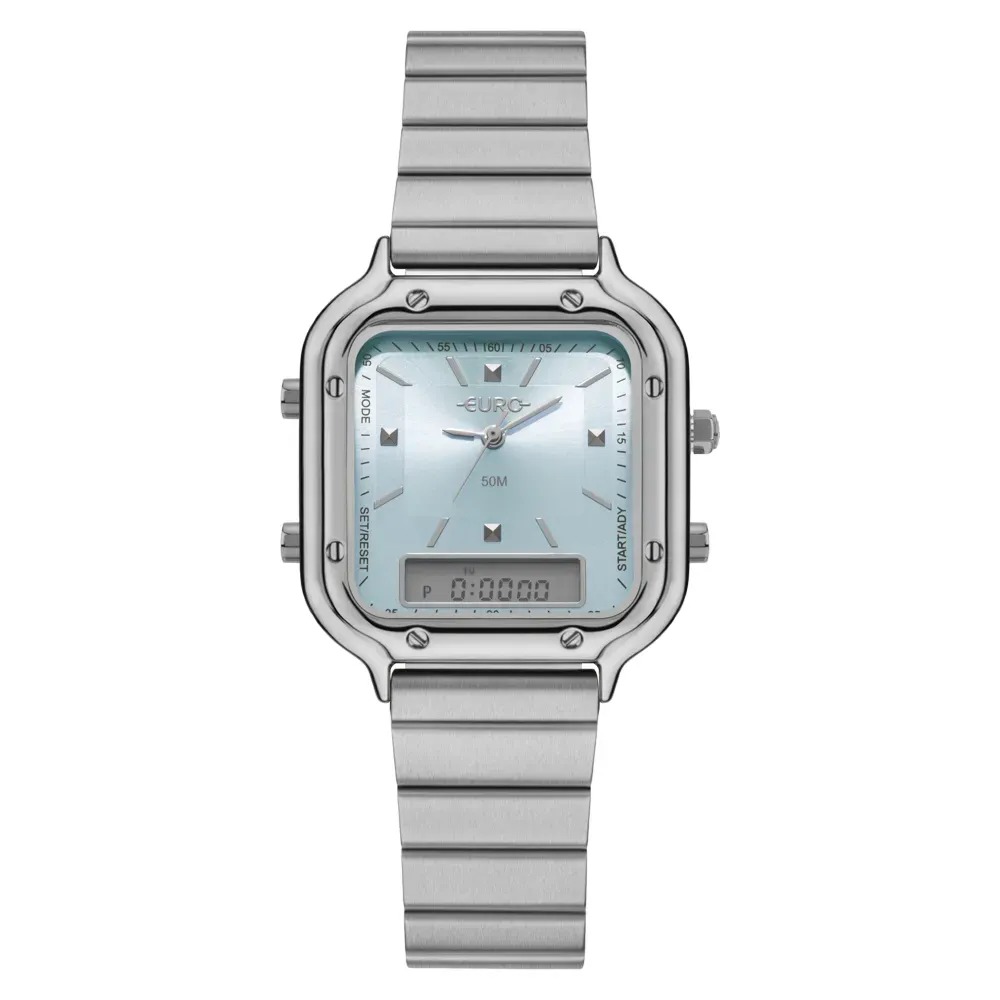 EU20352MAQAA/4A Relógio Euro Feminino Fashion Fit Sporty Prata