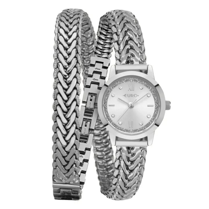 EU2035ZBD/5K Relógio Euro Feminino Mini Lux Prata