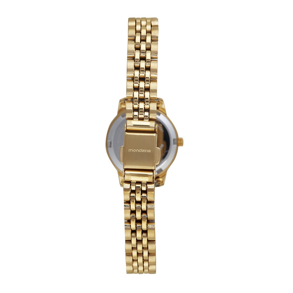 32803LPMVDE1 Relógio Mondaine Feminino Clássico Dourado Cristais