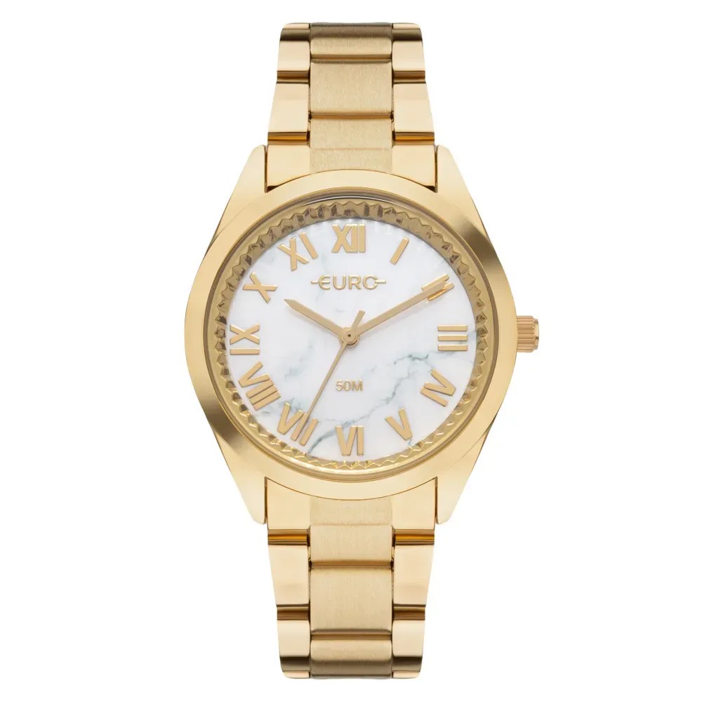 Relógio Euro Feminino Glitz Dourado