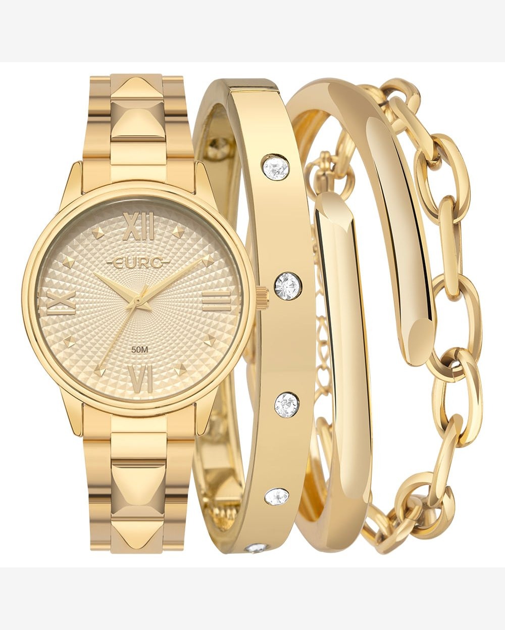 EU2035YYQ/K4D Kit Relógio Euro Feminino Mix Dourado