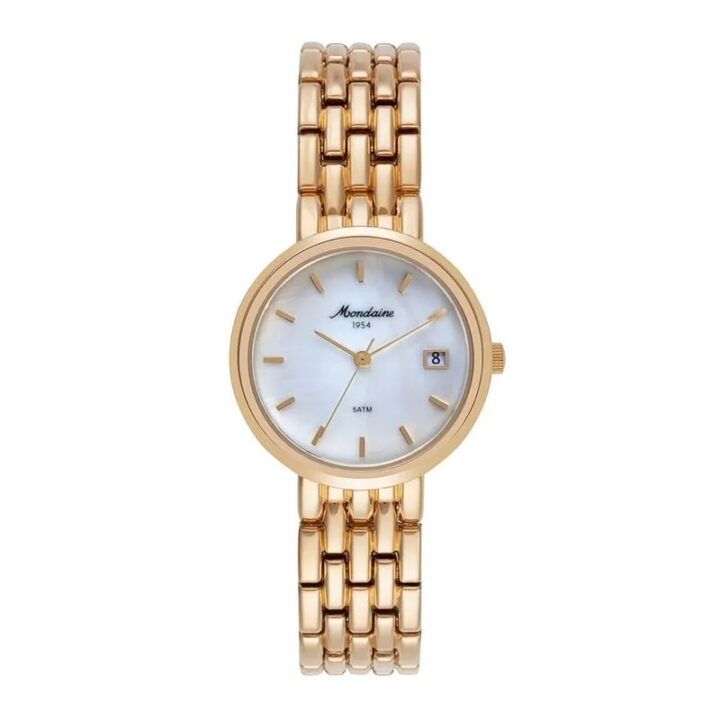 32937LPMVDM1 Relogio Mondaine Feminino Dourado Com Madreperola