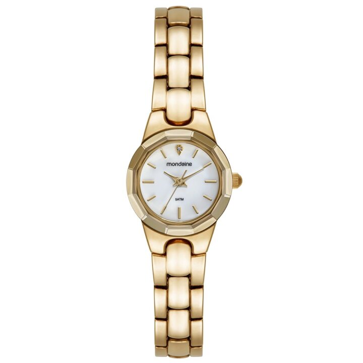 32917LPMVDM1 Relógio Mondaine Feminino Clássico Madrepérola E Vidro Facetado