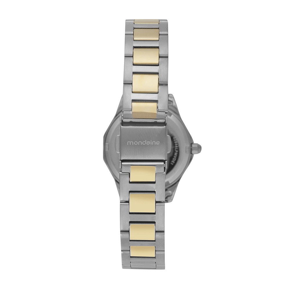 Relógio Mondaine Feminino Vidro Facetado Bicolor