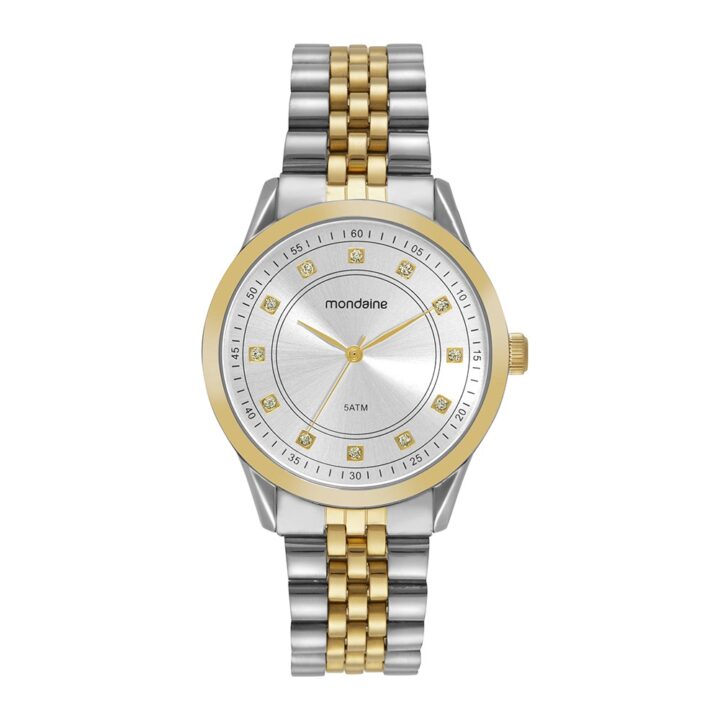 99763LPMVBE2 Relógio Mondaine Feminino Cristais Bicolor