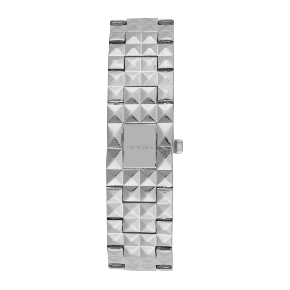 99840L0MVNM2 Relógio Mondaine Feminino Prata Metal Retangular