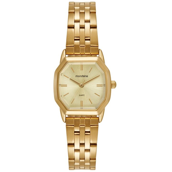 32972LPMVDE1 Relógio Mondaine Feminino Dourado Minimalista Elegante