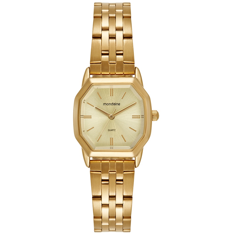 Relógio Mondaine Feminino Dourado Minimalista Elegante
