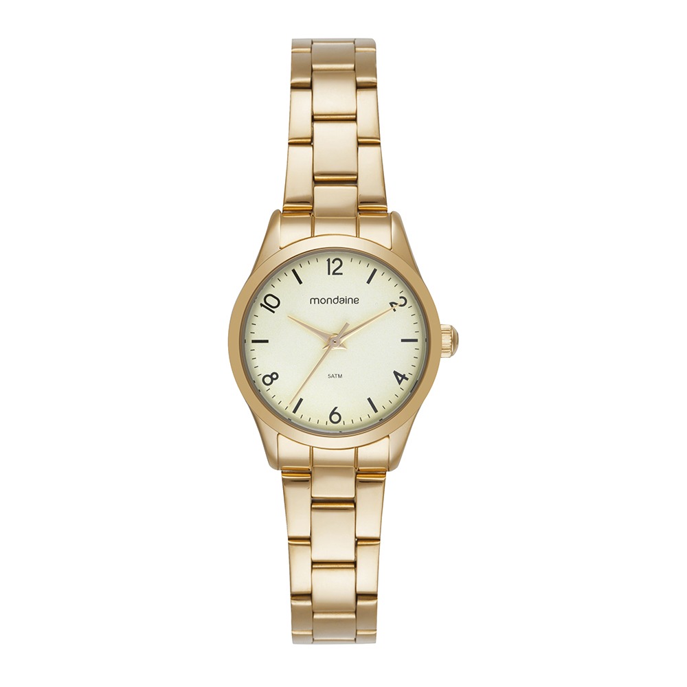 99825LPMVDE1 Relógio Mondaine Feminino Dourado