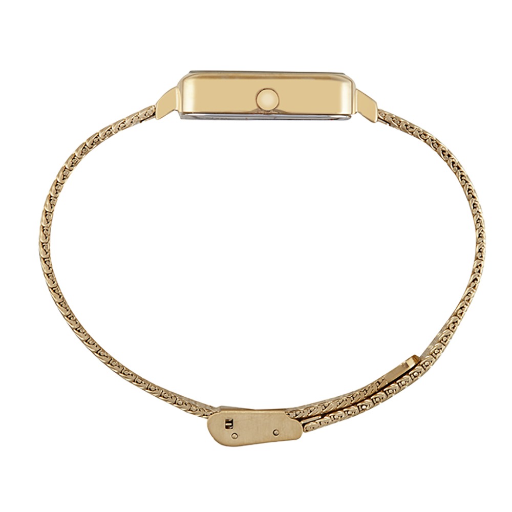 Relógio Mondaine Feminino Quadrado Cristais Dourado