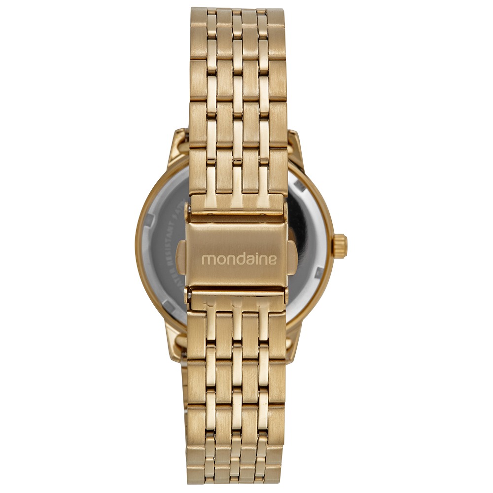 Relógio Mondaine Feminino Dourado Catraca Serrilhada