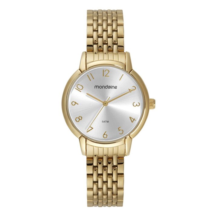 32700LPMVDE2 Relógio Mondaine Feminino Clássico Visor Metálico Dourado