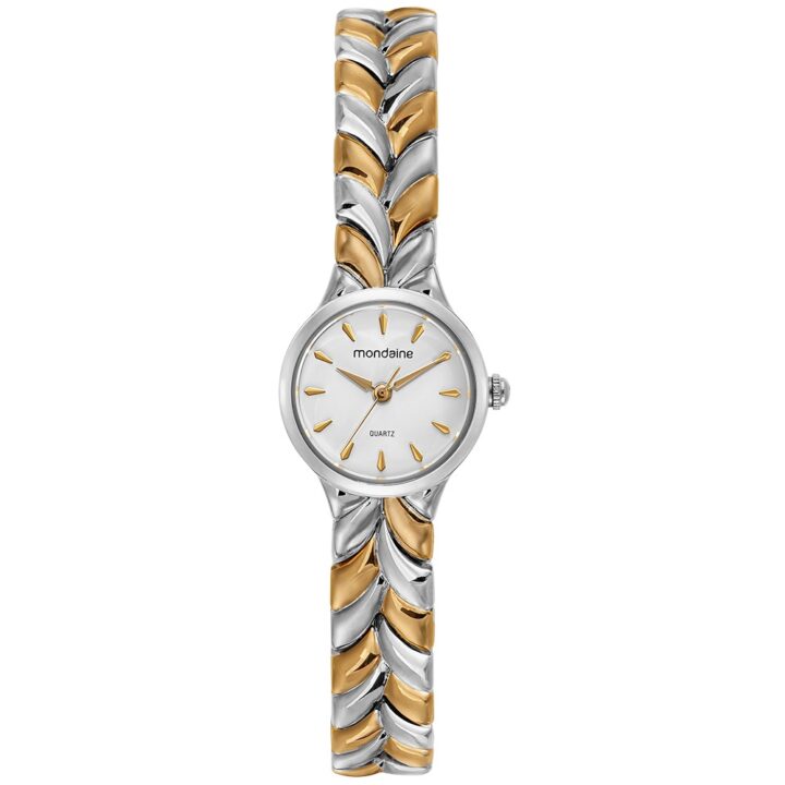 32956LPMVBM2 Relógio Mondaine Feminino Bicolor Redondo Mostrador Branco