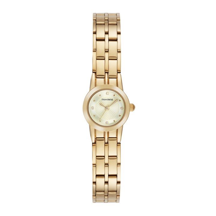 83519LPMVDE1 Relógio Mondaine Feminino Dourado Mostrador Texturizado
