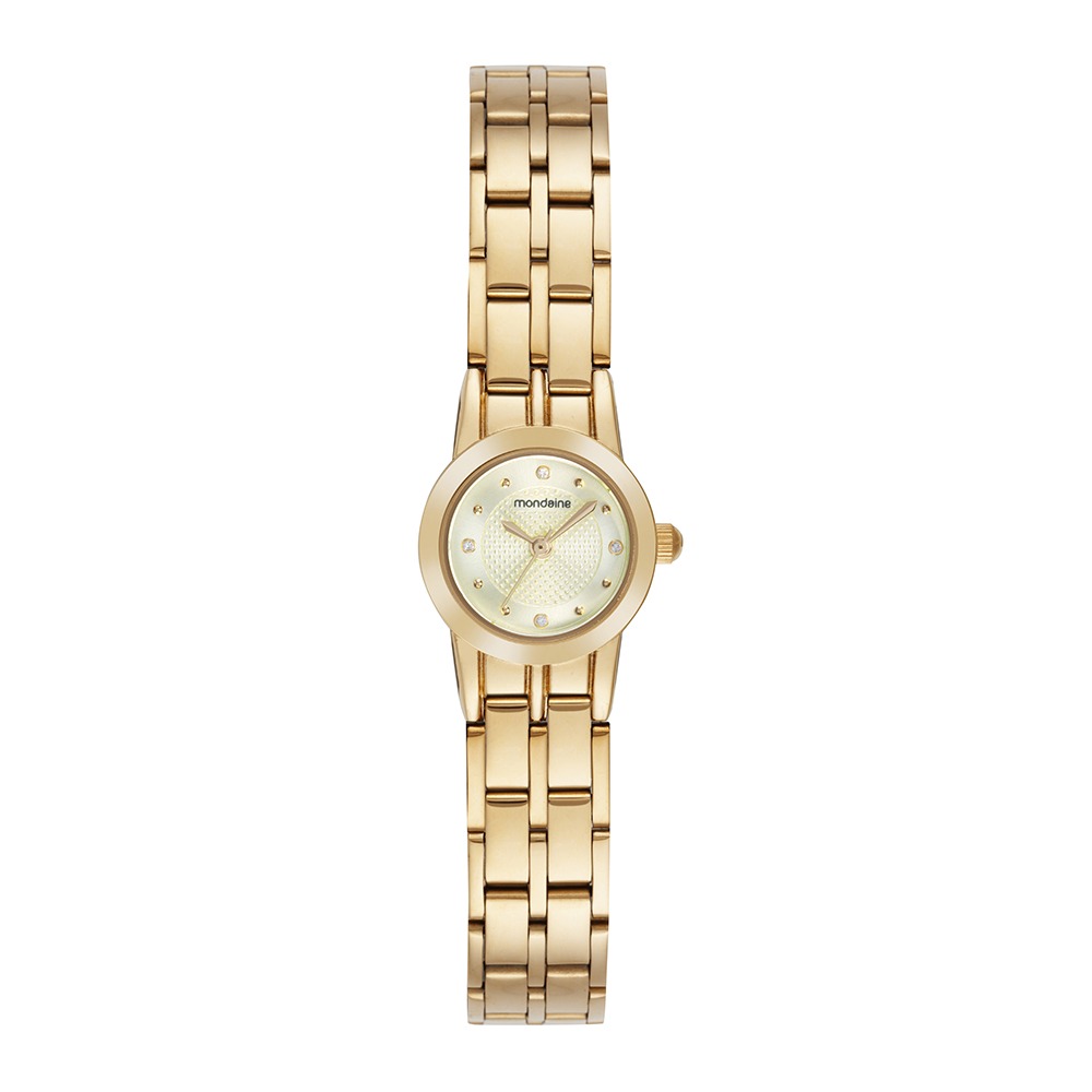 Relógio Mondaine Feminino Dourado Mostrador Texturizado