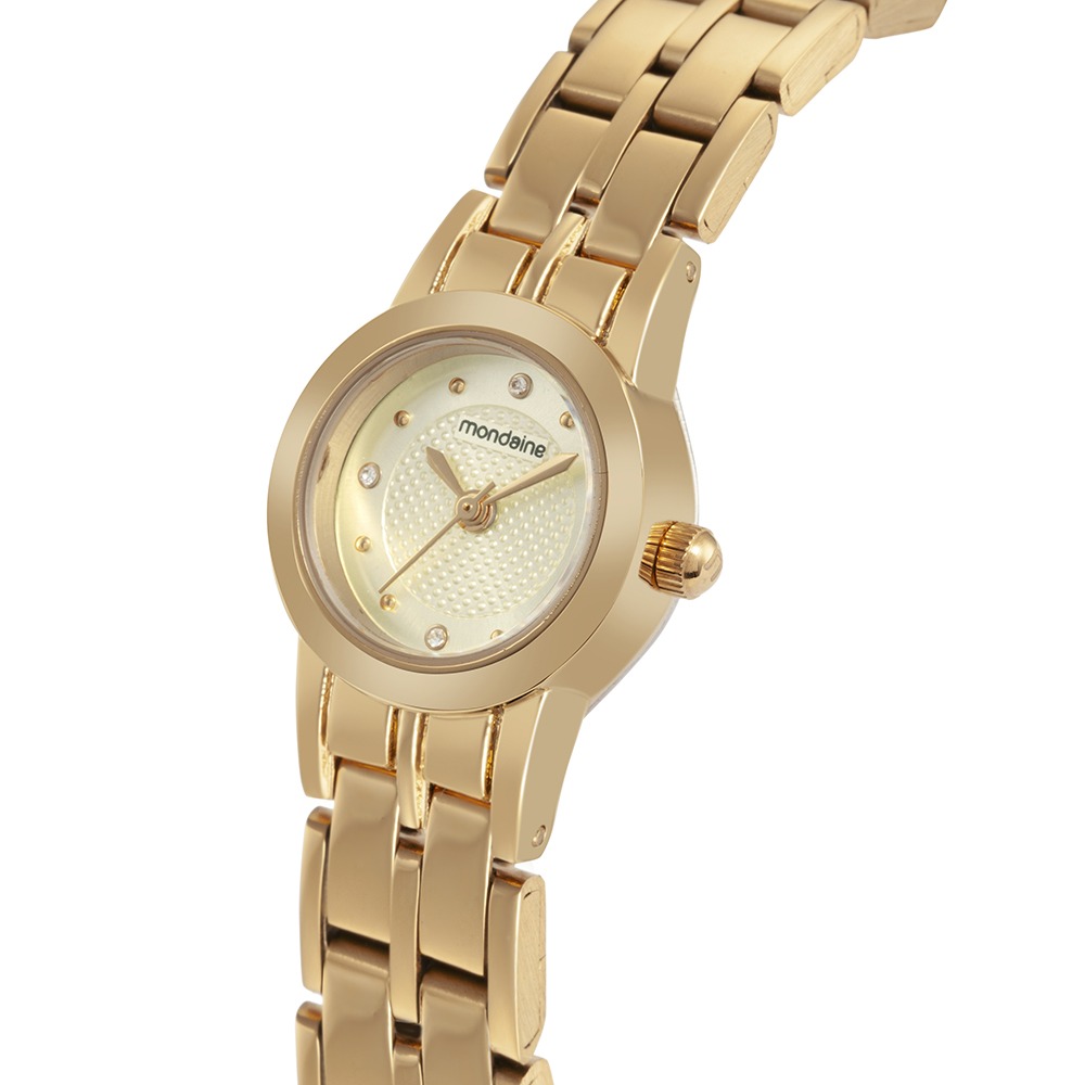Relógio Mondaine Feminino Dourado Mostrador Texturizado