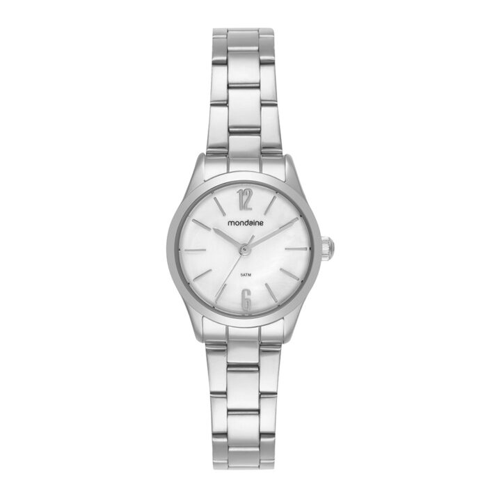 99823L0MVNE2 Relógio Mondaine Feminino Prata Mostrador Branco