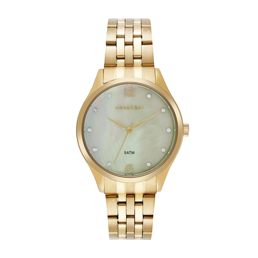 Relógio Mondaine Feminino Dourado Madrepérola