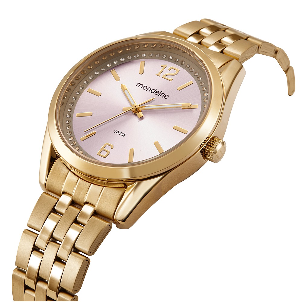 99872LPMVDE1 Relógio Mondaine Feminino Dourado