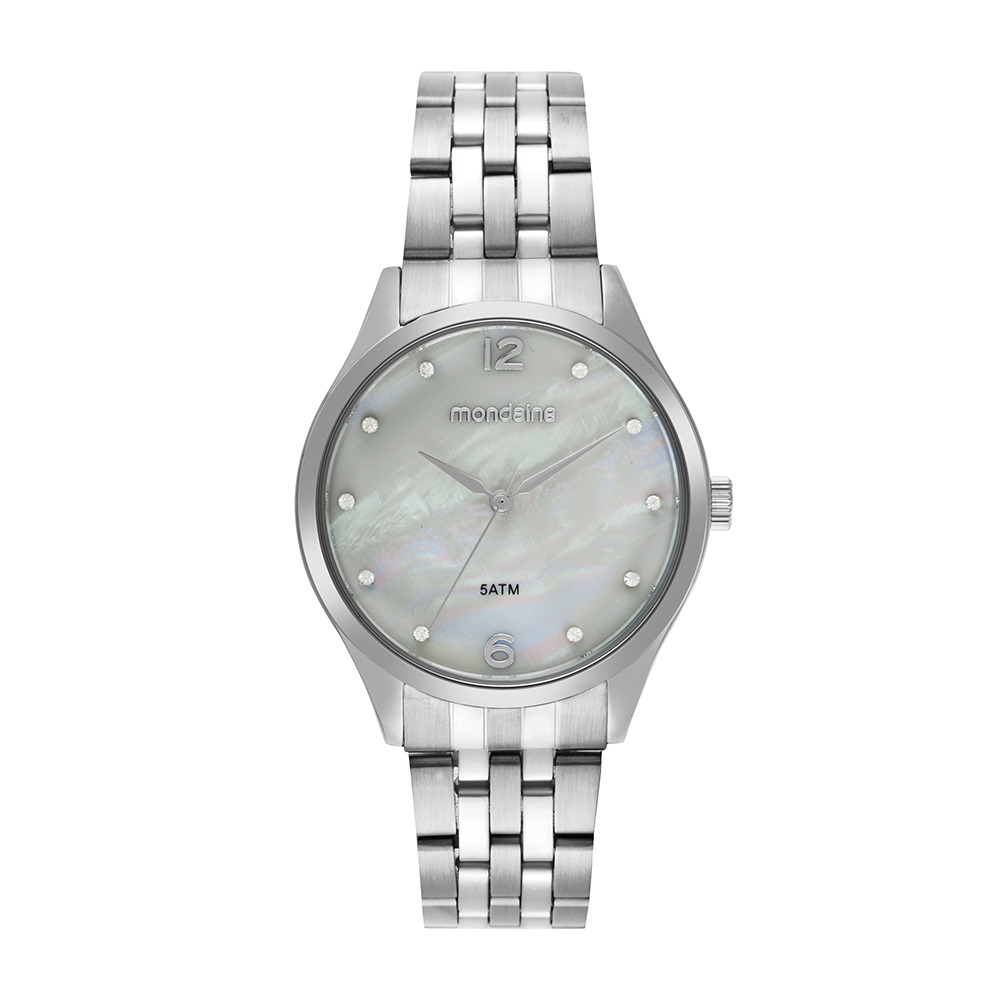 Relógio Mondaine Feminino Madrepérola Prata