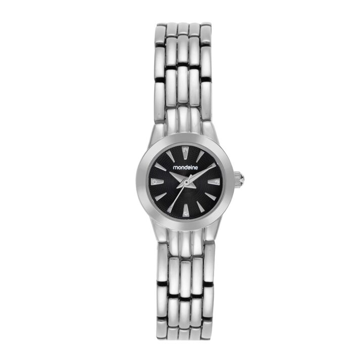83518L0MVNM2 Relógio Mondaine Feminino Prata Caixa Pequena com Cristais