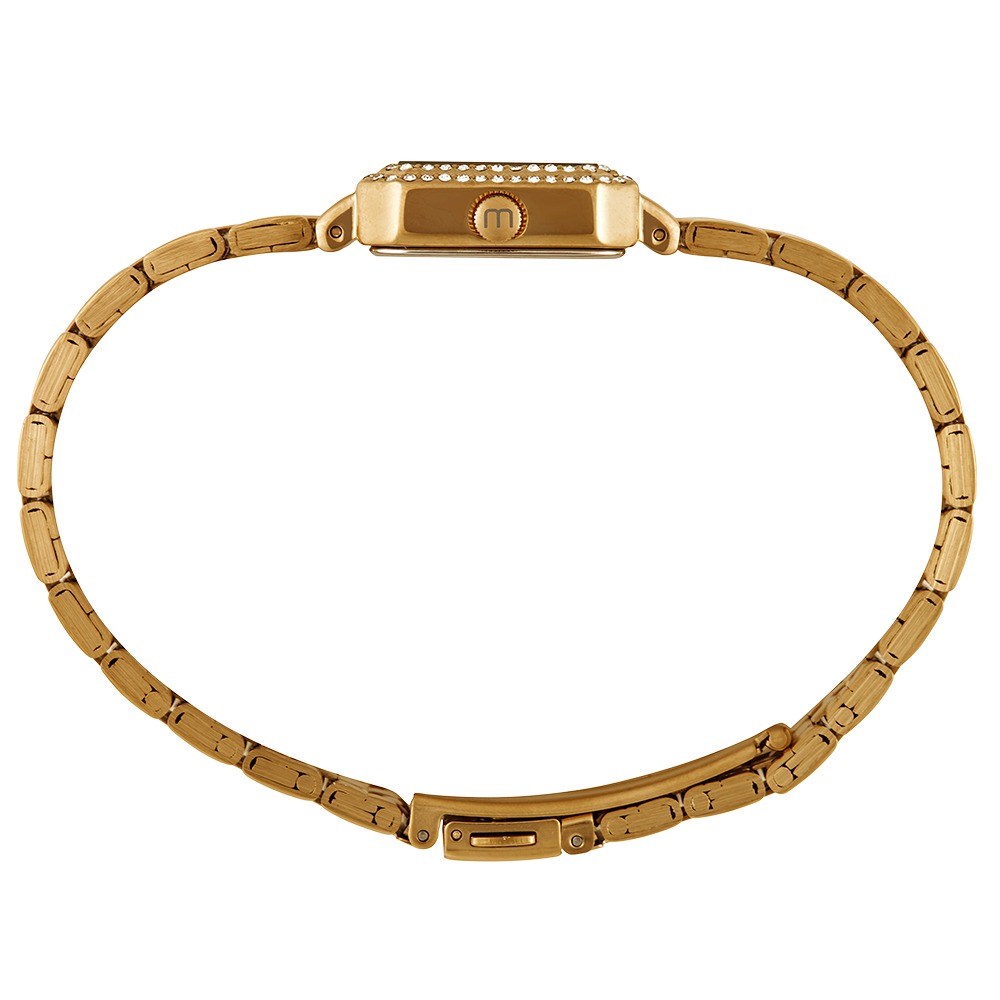 32988LPMVDE1 Relógio Mondaine Feminino Quadrado Cristais Dourado