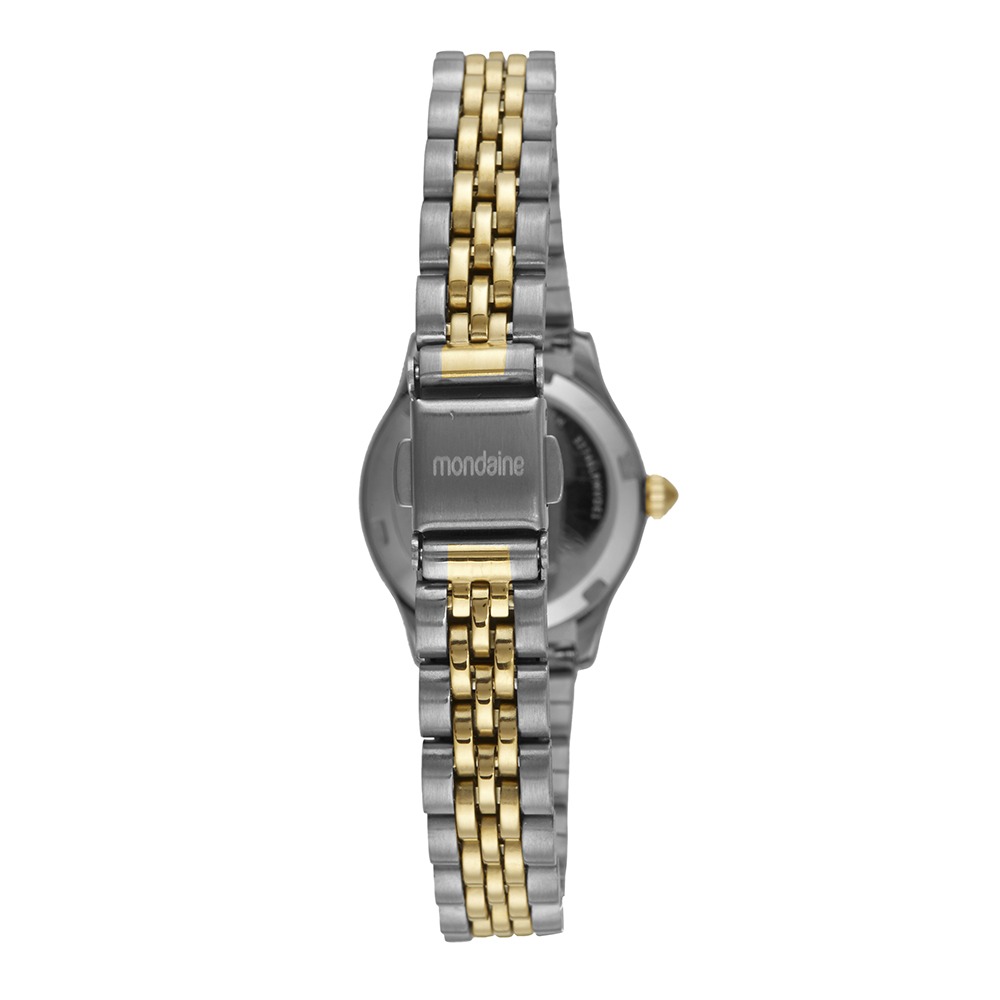 Relógio Mondaine Feminino Vidro Facetado Bicolor