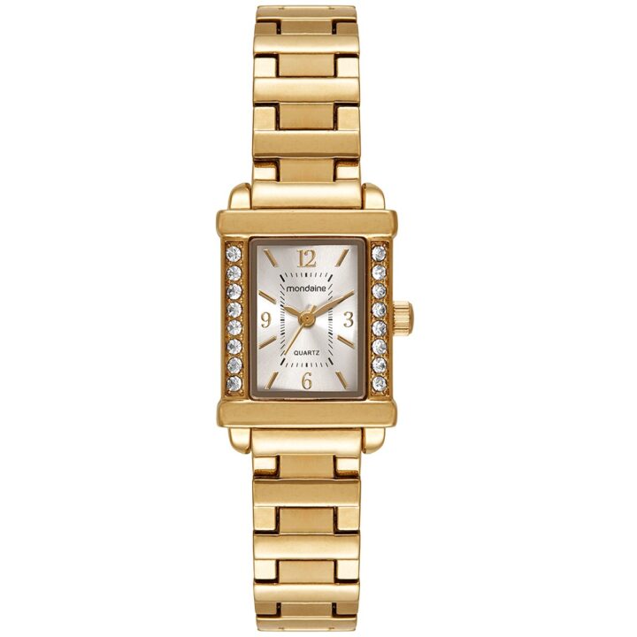 99841LPMVDM1 Relógio Mondaine Feminino Dourado Retangular
